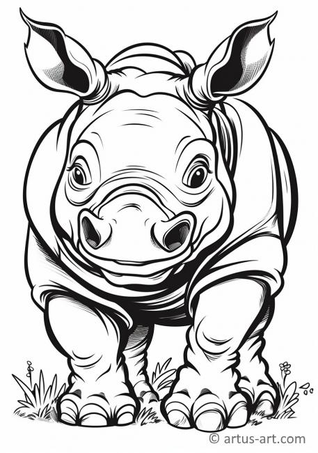 Page de coloriage de rhinocéros